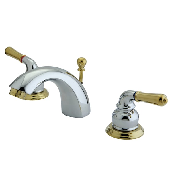 Mini-Widespread Bathroom Faucet, Chrome/Polished Brass